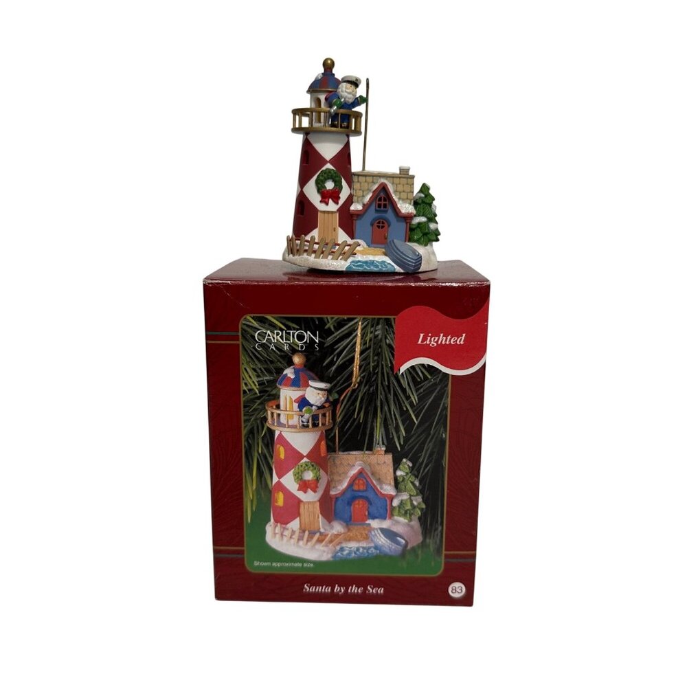 Carlton Cards Vintage 2001 Santa By The Sea Lighted Christmas Decoration